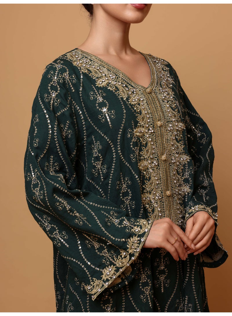 Ikkxa Hadeel Jalabiya IK7004 Green - Image 2